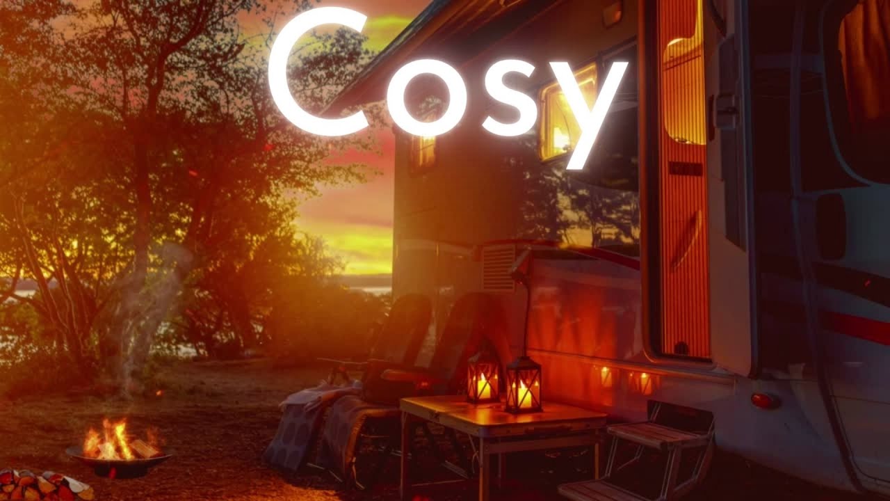 COSY SUMMER EVENING AMBIENCE l Sitting by the Campfire with Soothing Firecrackle and Nature Sounds
