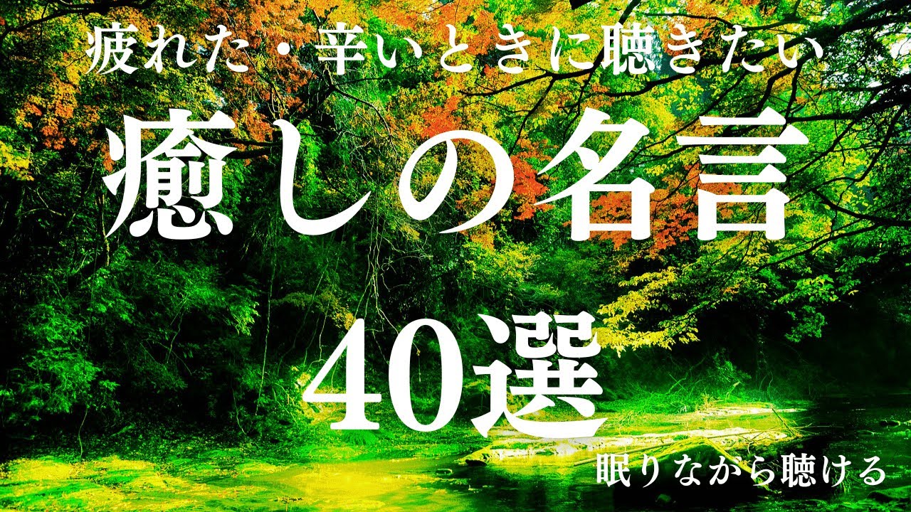 疲れた・辛いときに聴きたい癒しの名言集 40選【睡眠用BGM】【ヒーリング】