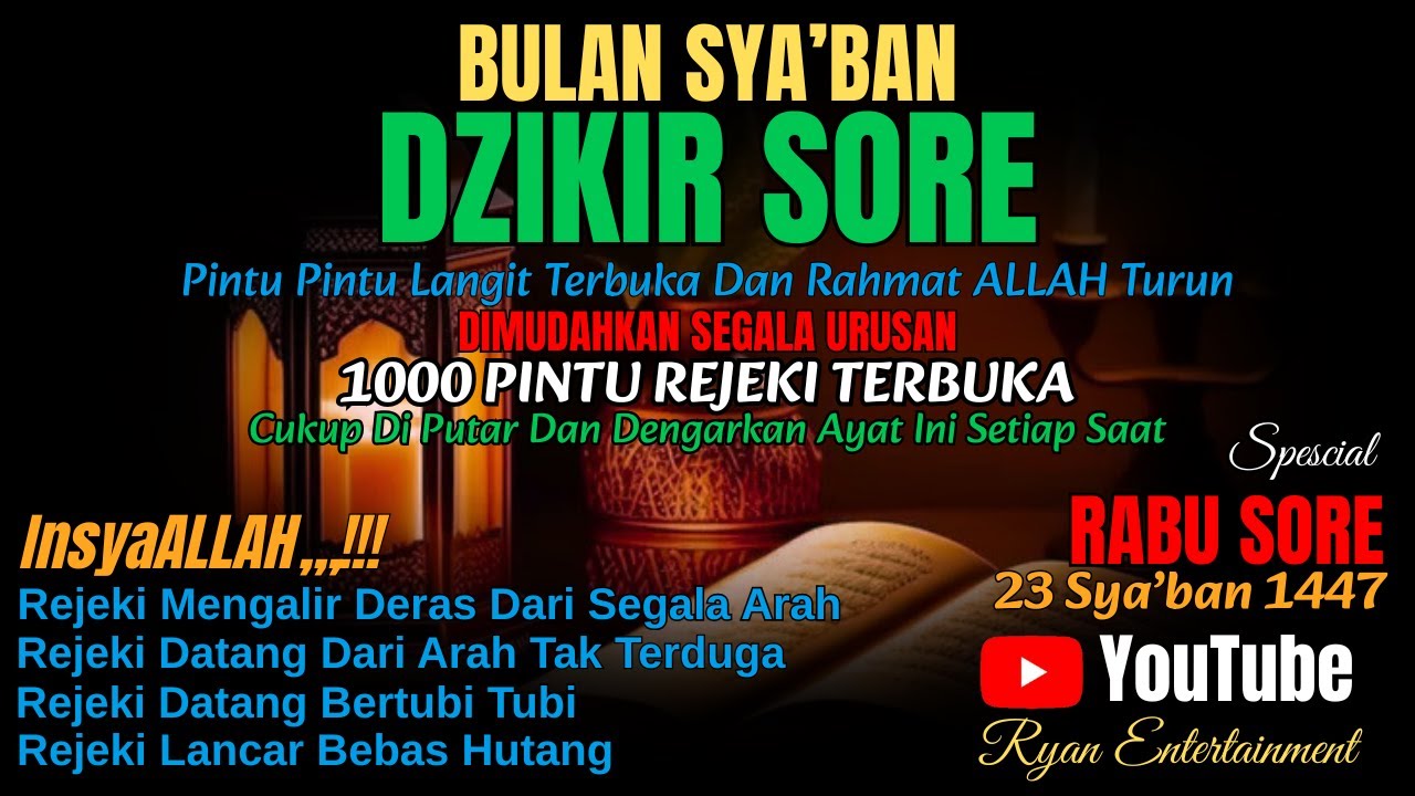 dzikir rabu sore sesudah asar malaikat turun membuka pintu langit doa terkabul rejeki berlimpah