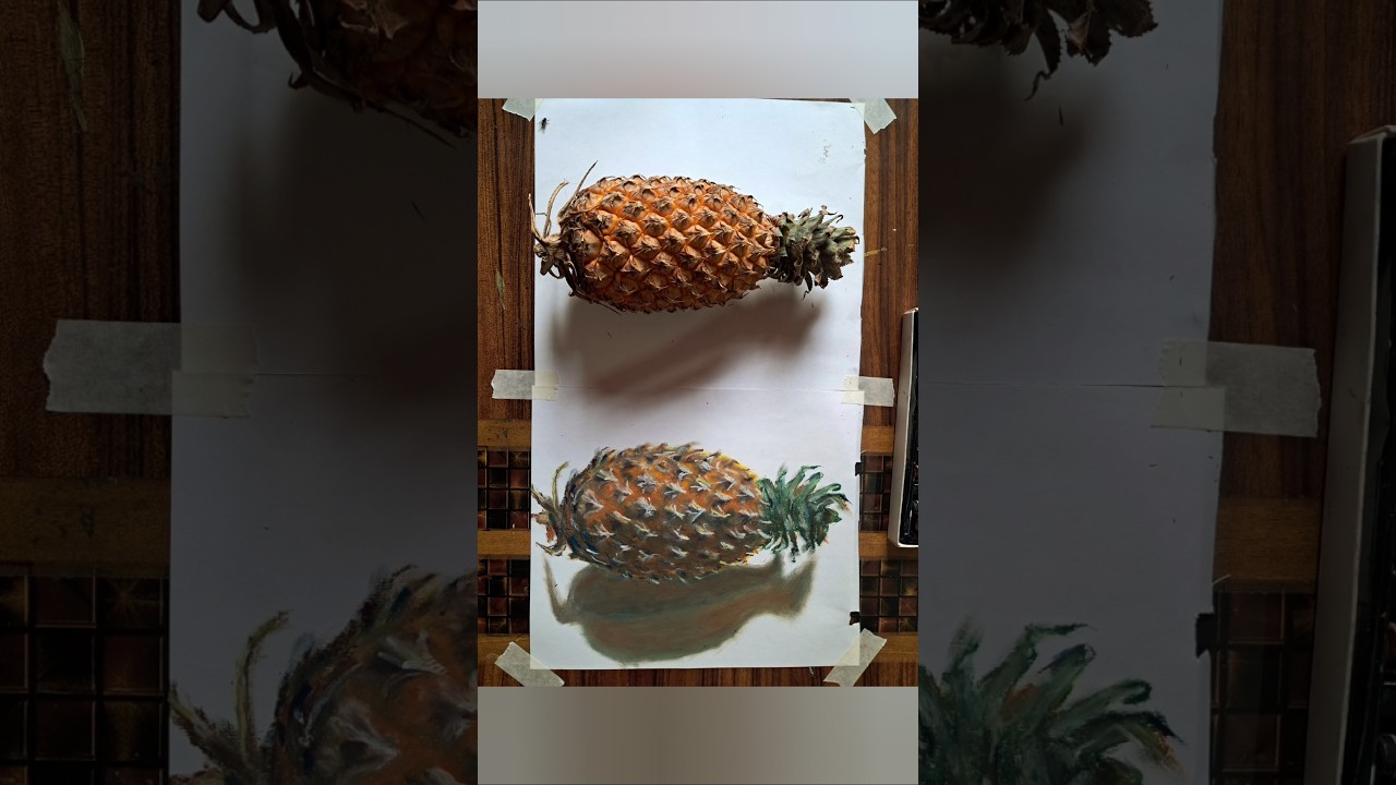 Realistic pineapple drawing |Realistic fruit drawing |🍍|