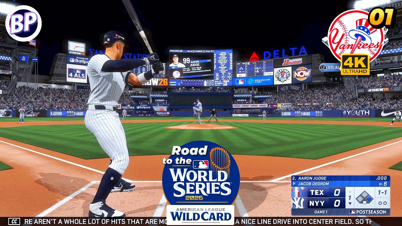 MLB The Show 26 Yankees vs Rangers | Postseason Wild Card | Game 1 | 4K