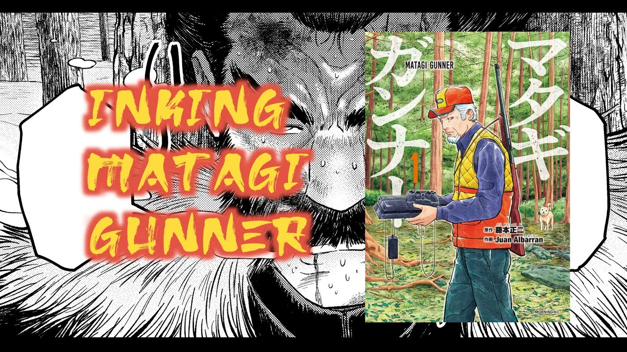 Inking MATAGI GUNNER on Clip Studio Paint. マタギガンナー