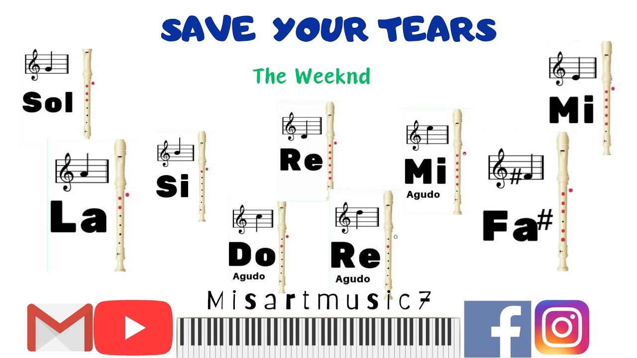 SAVE YOUR TEARS - Flauta Dulce - Partitura