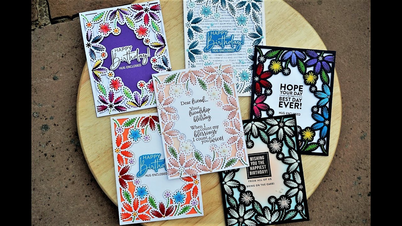Spellbinders May 2021 Large Die - Stitching on Cards