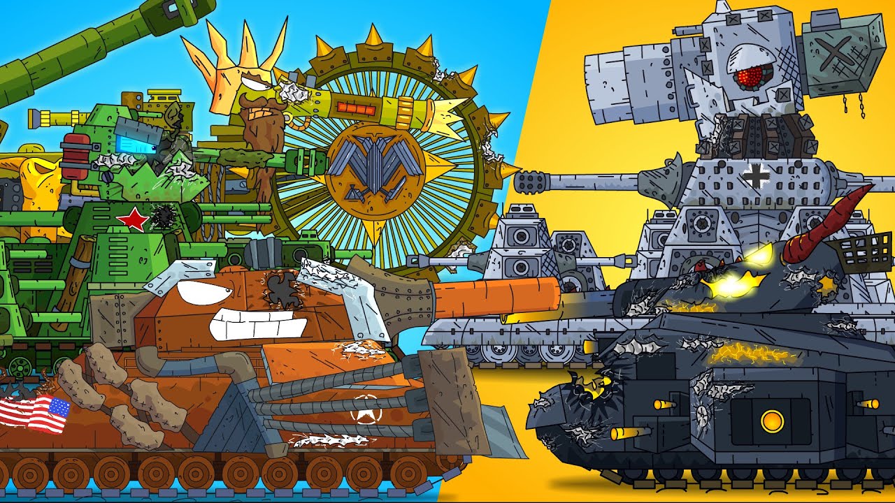 THE BIG BATTLE OF ALL THE IRON MONSTERS! - Cartoons about tanks