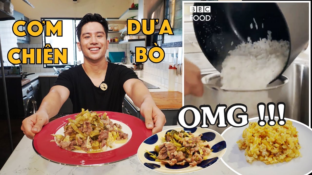 Cạn lời khi xem video BBC Food hướng dẫn nấu CƠM CHI&Ecirc;N TRỨNG n&ecirc;n &ocirc;ng N&ocirc; nấu cơm chi&ecirc;n dưa b&ograve; ăn !!