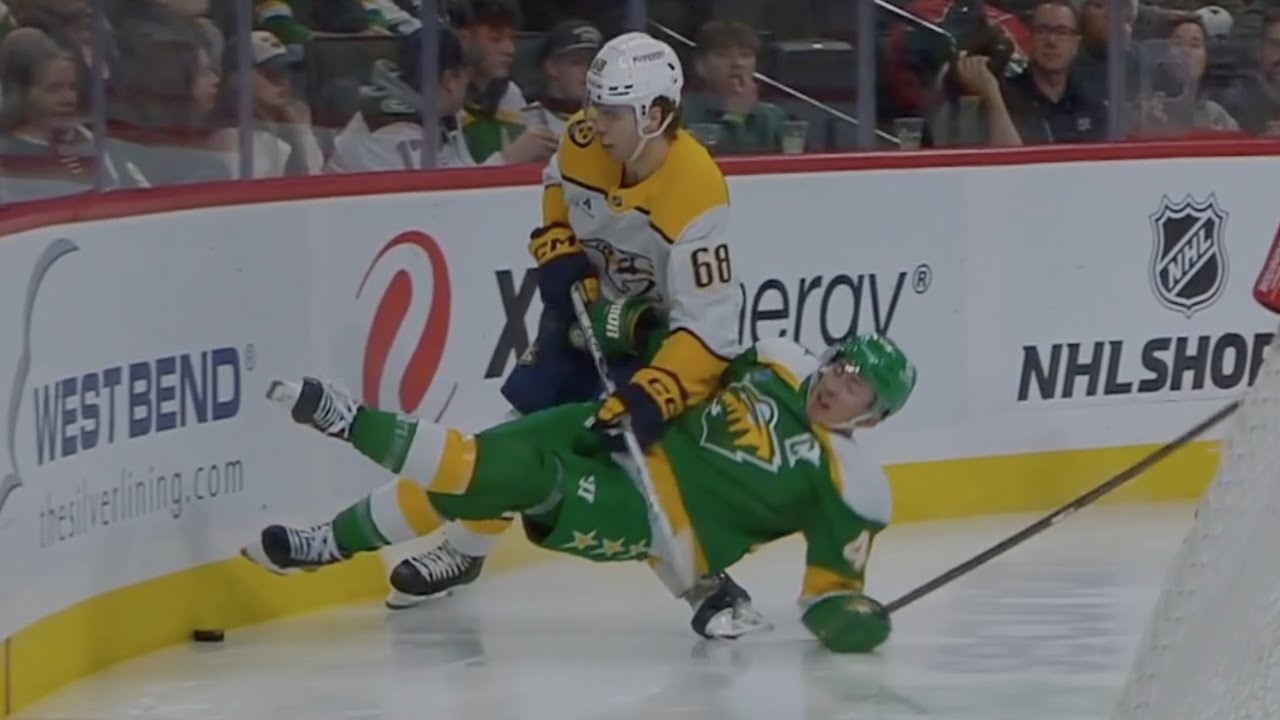 Zachary L'Heureux 🚫 Match Penalty 🚫 Slewfoot On Jared Spurgeon