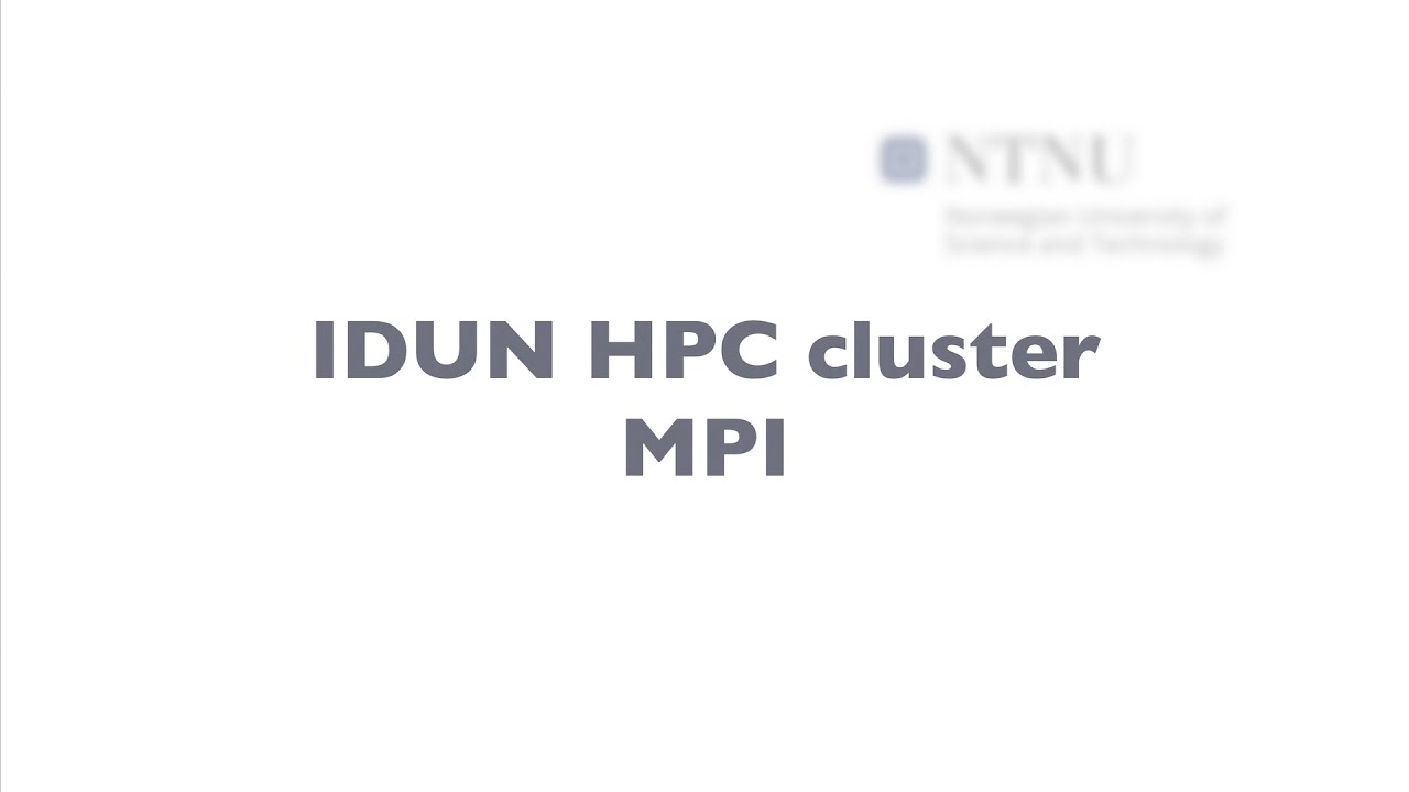 How to run MPI jobs on IDUN HPC cluster