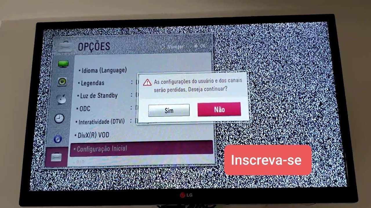 Restaurar tv lg configuração de fábrica