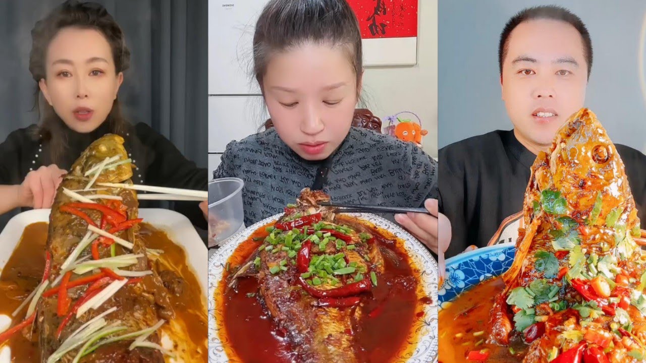 Chinese Mukbang Food Eating Show | God eats fish, Spicy Braised Fish #201