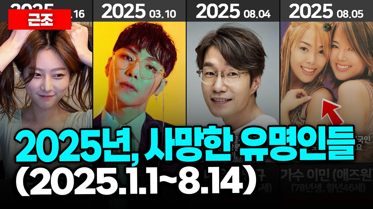 2025년, 하늘의 별이 된 유명인 31인 (2025.1.1-8.14)