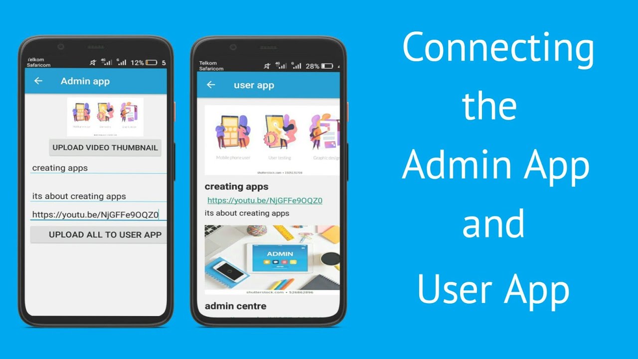 Send updates to user app using admin app