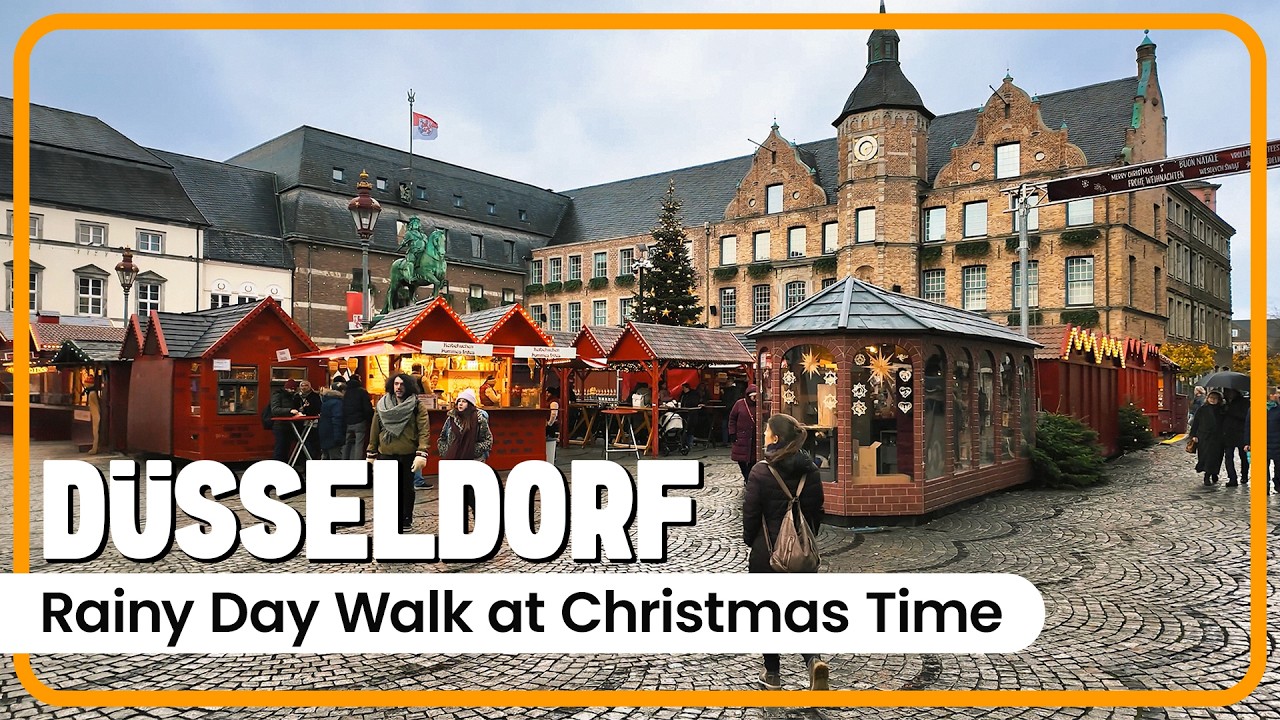 Düsseldorf Walking Tour | Rainy Day at Christmas Time