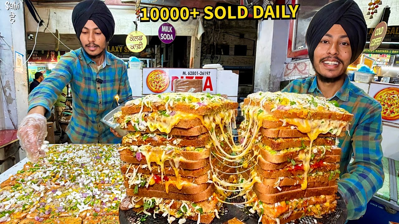 North India ka Next Level 😍 3XL Indori Cheese Sandwich | Street Food India