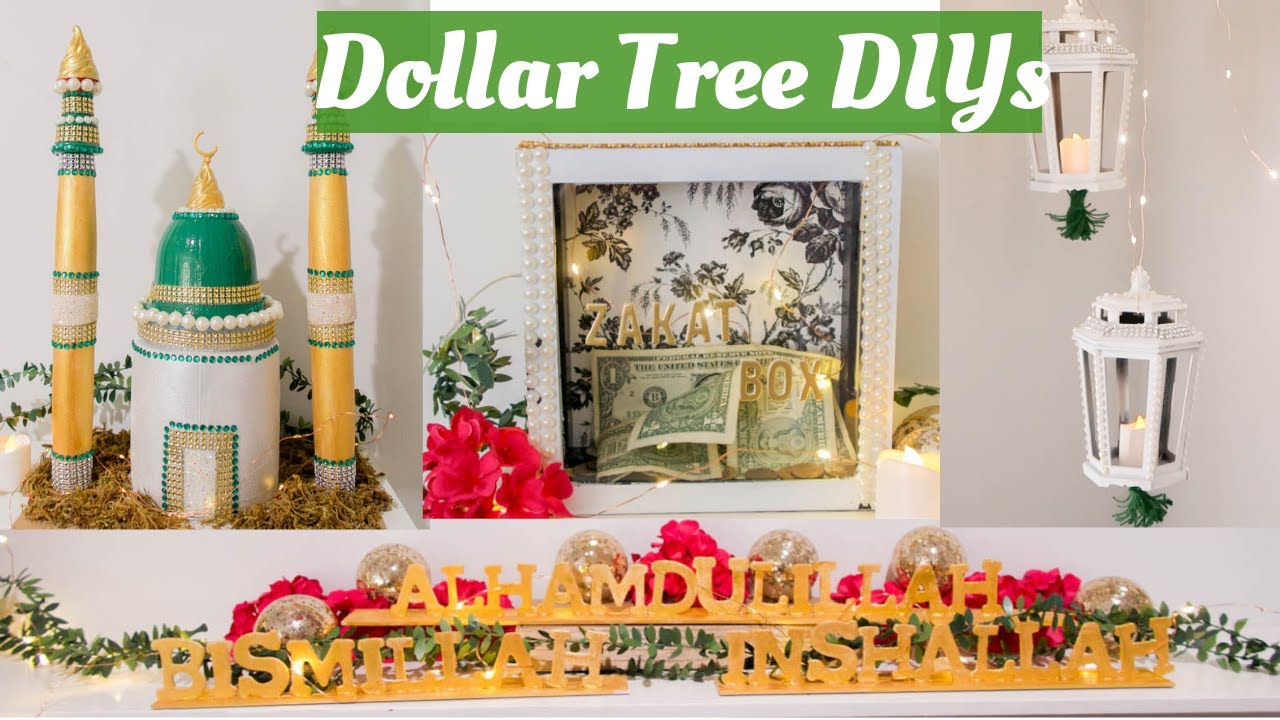 DIY DOLLAR TREE RAMADAN DECORATIONS 2019 | Zakat Box, DIY MOSQUE, Ramadan Lanterns
