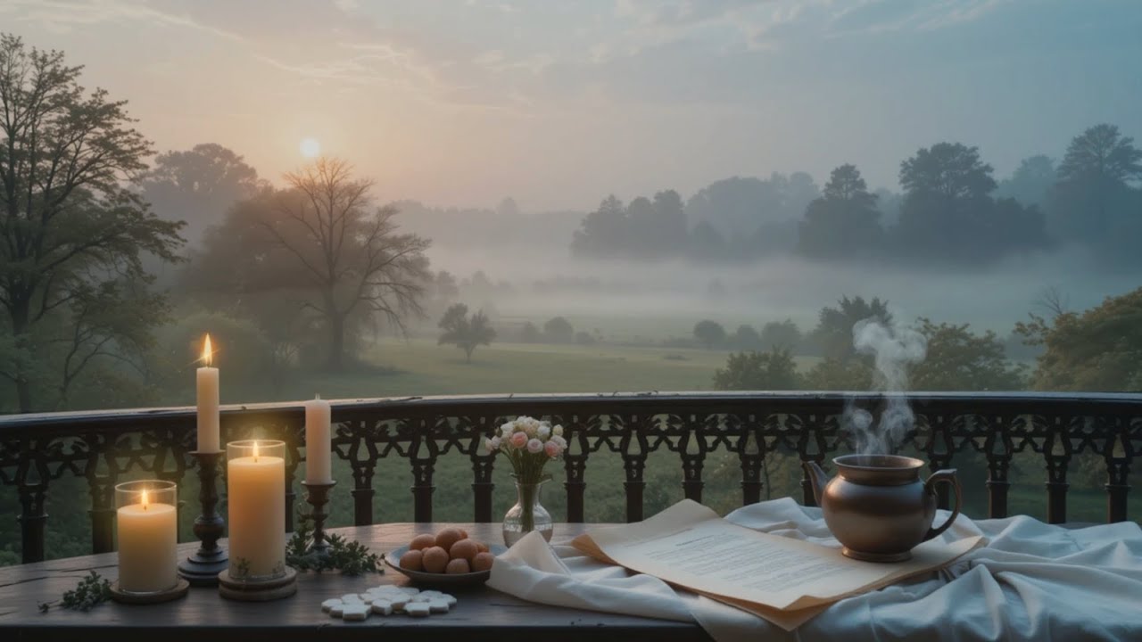 Romantic Foggy Morning on the Balcony – 2 Hour Nature Ambience, No Music, Peaceful & Serene