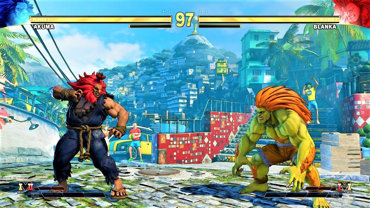 Akuma vs Blanka (Hardest AI) - STREET FIGHTER V Battle Match