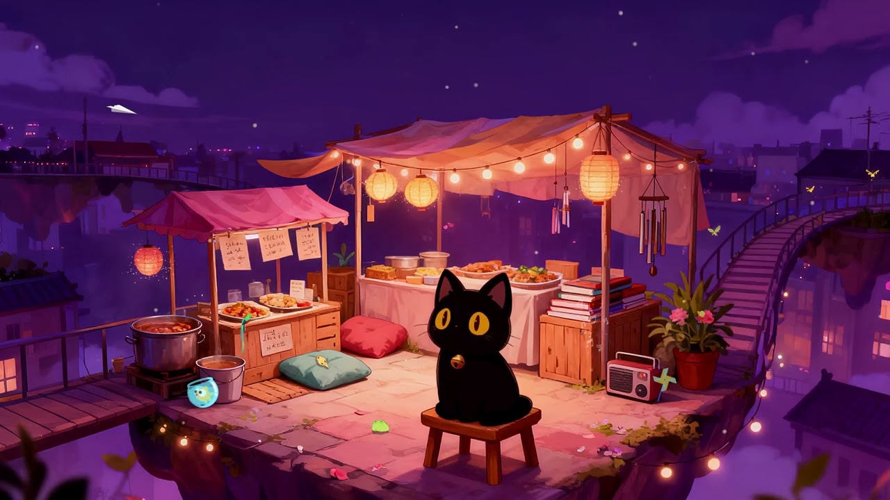 Night Market in the Sky 🌌 Chill Lofi Beats [Spirited Away Vibes]