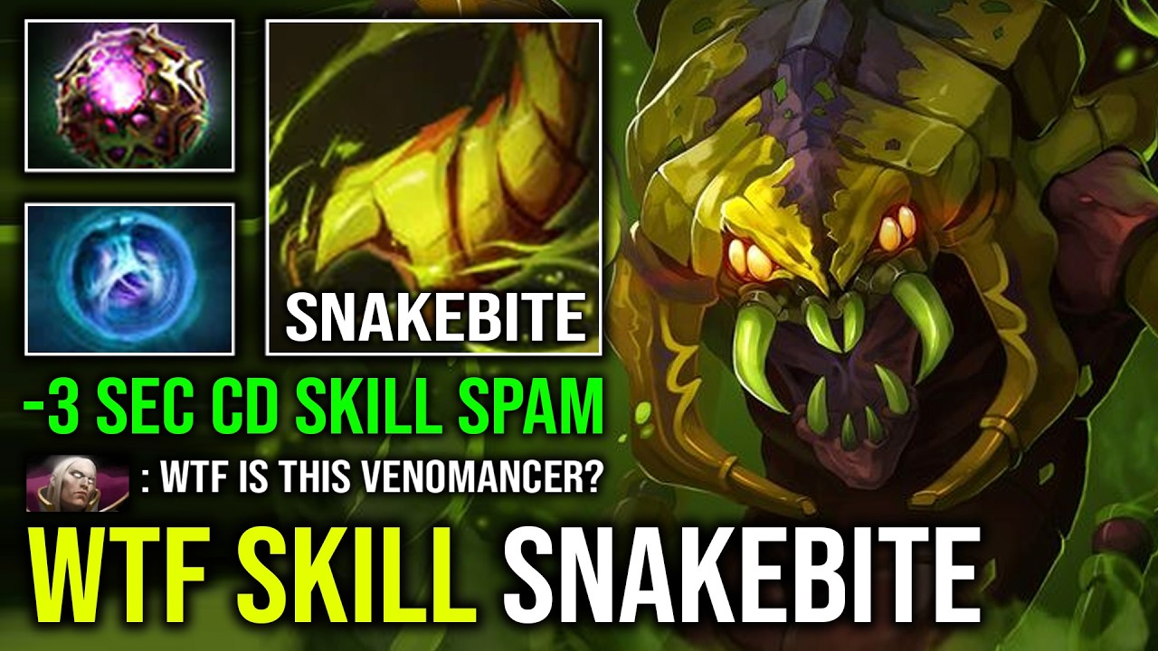 NEW SKILL Snakebite -3 Sec CD Skill Spam Poison Slow Mid Venomancer Against Invoker Dota 2