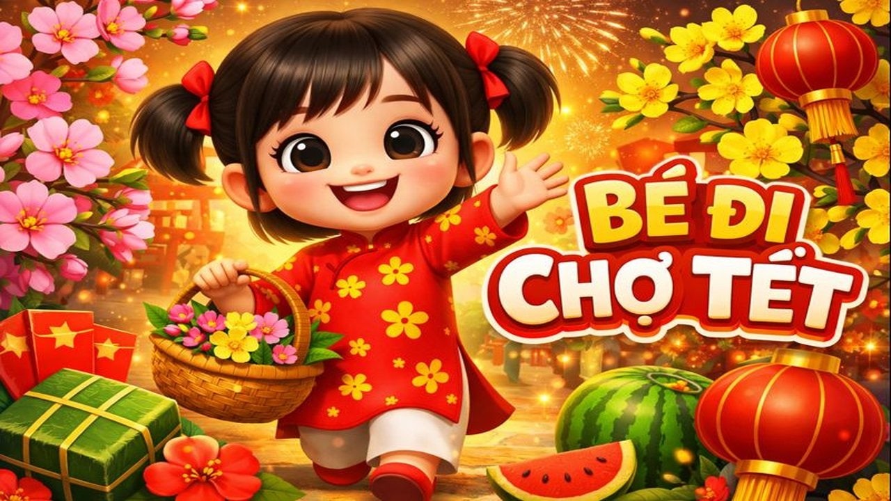 Bé Đi Chợ Tết | Nhạc Thiếu Nhi Tết Vui Nhộn 🌼 Hoạt Hình 3D Cho Bé
