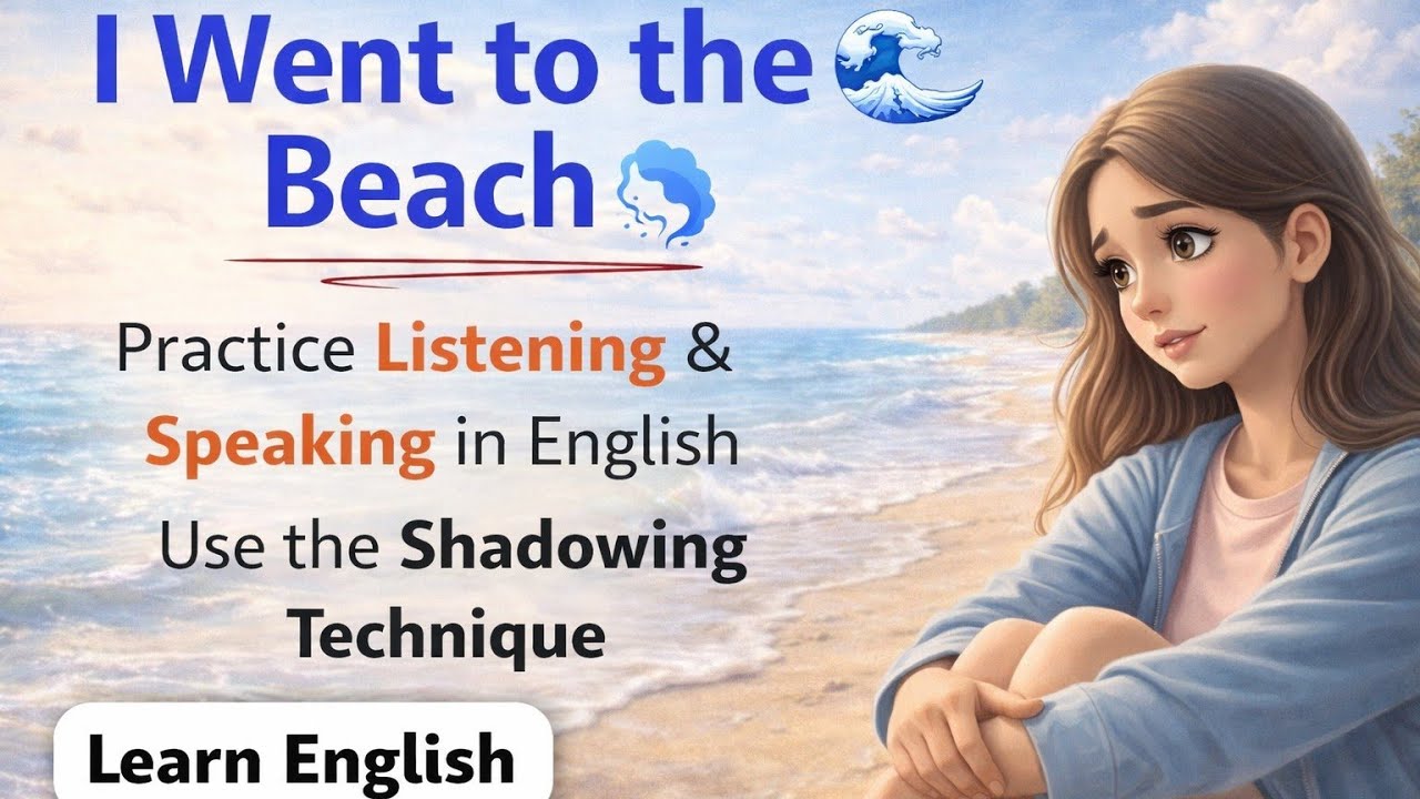 I Went to the Beach 🌊 | Relaxing English Story for Listening & Speaking Practice | Shadowing