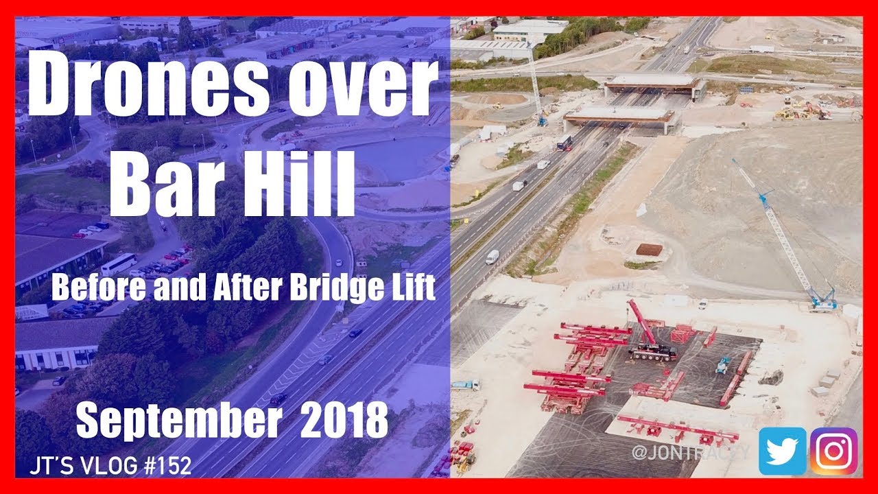 Drones over Bar Hill - Building the new A14 - September  2018