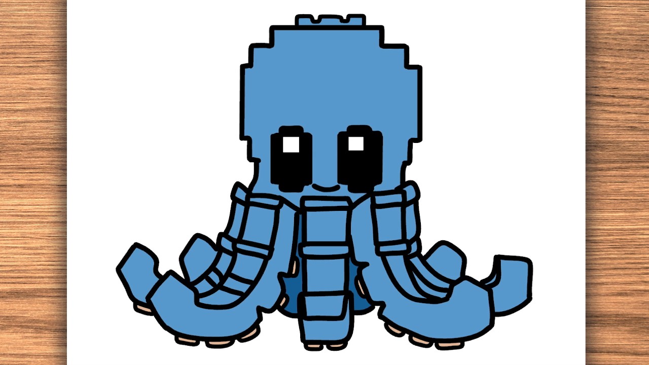 Como dibujar a Blueberrinni Octopusini de Steal a Brainrot