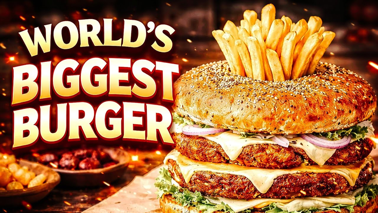 World Biggest Giant Burger | Biggest Burger In The World | Burger Making in Indian Street Food 