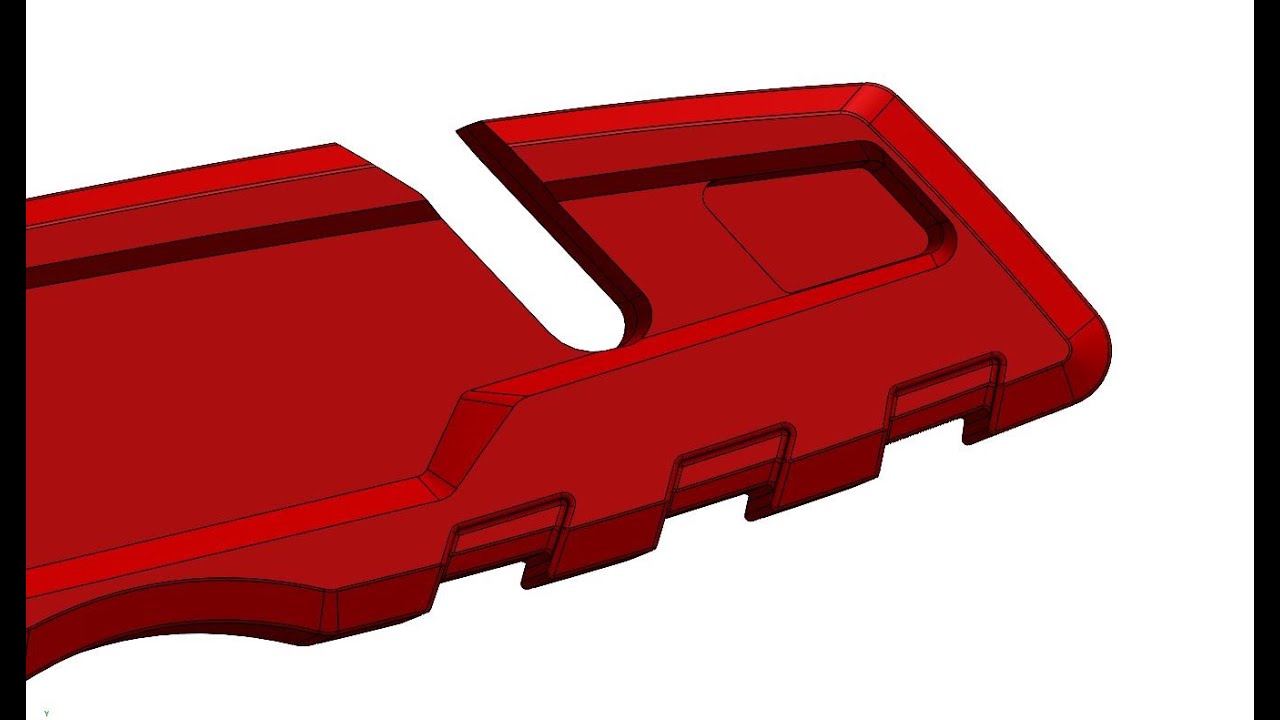 Solidworks Custom recessed grip using Surfacing for extruded cut Milwaukee fastback knife