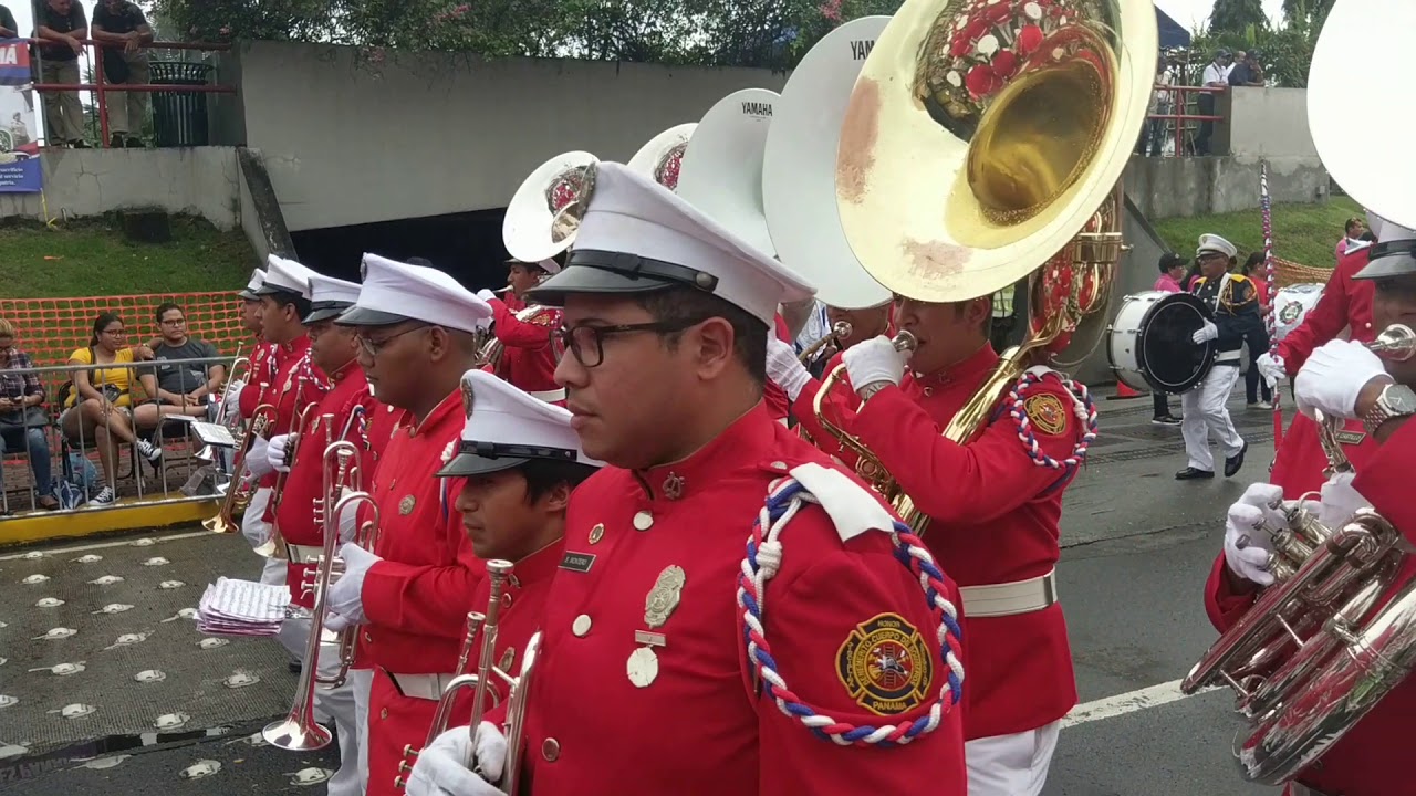 Defiles 2018 Banda del Cuerpo de Bomberos de Panama