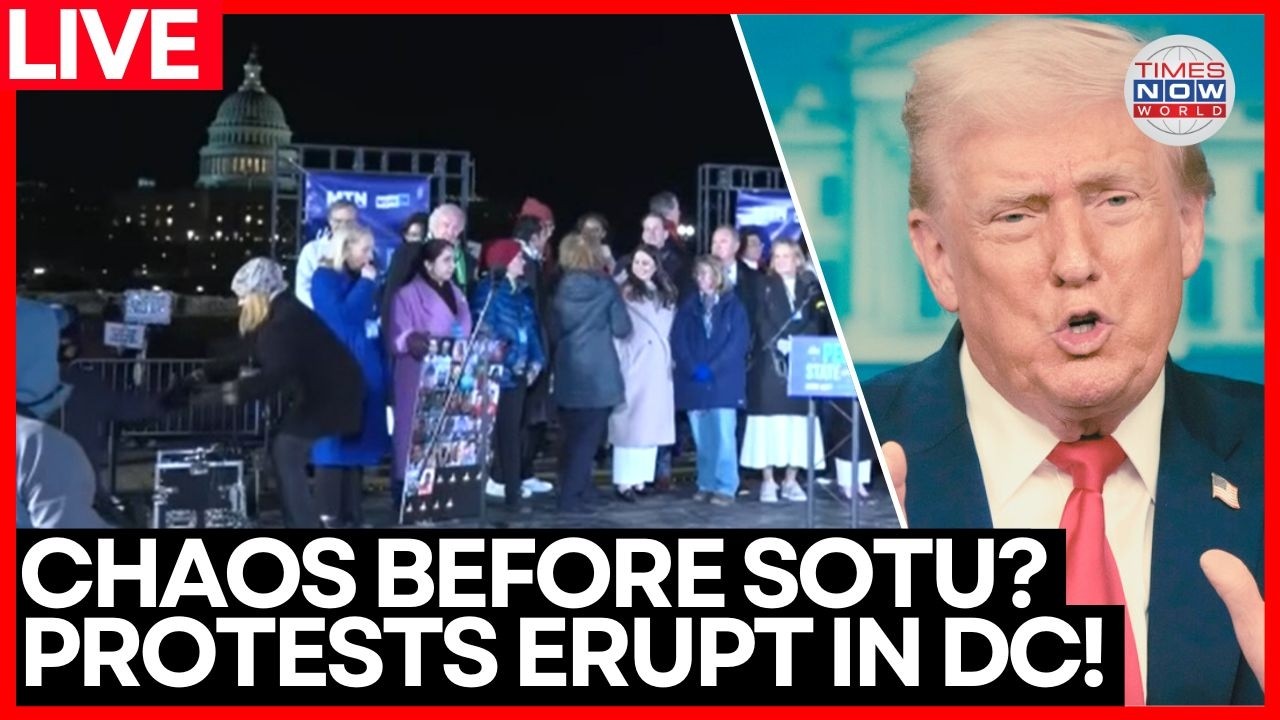 TRUMP SOTU PROTEST LIVE | Breaking News: Protests Erupt Near Capitol Before Trump's SOTU Speech