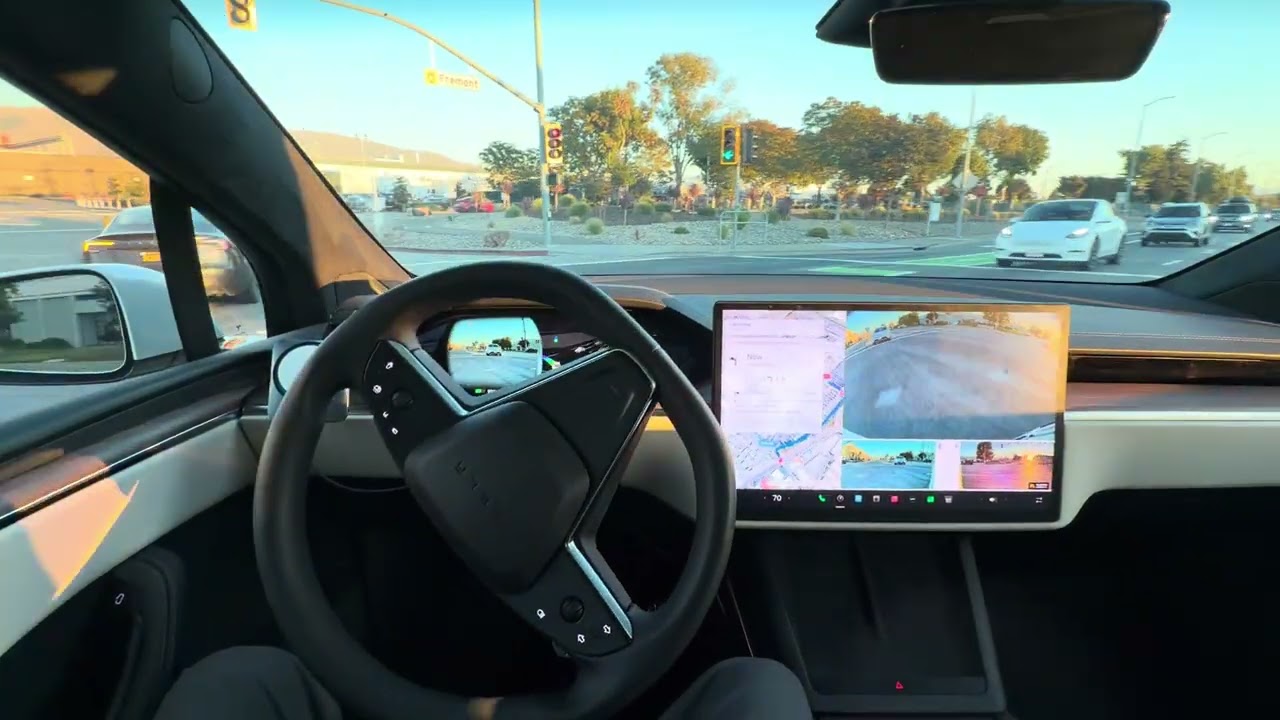 Self Drive Park and Supercharge in Mad Max mode with Tesla FSD v14.1.4 100%