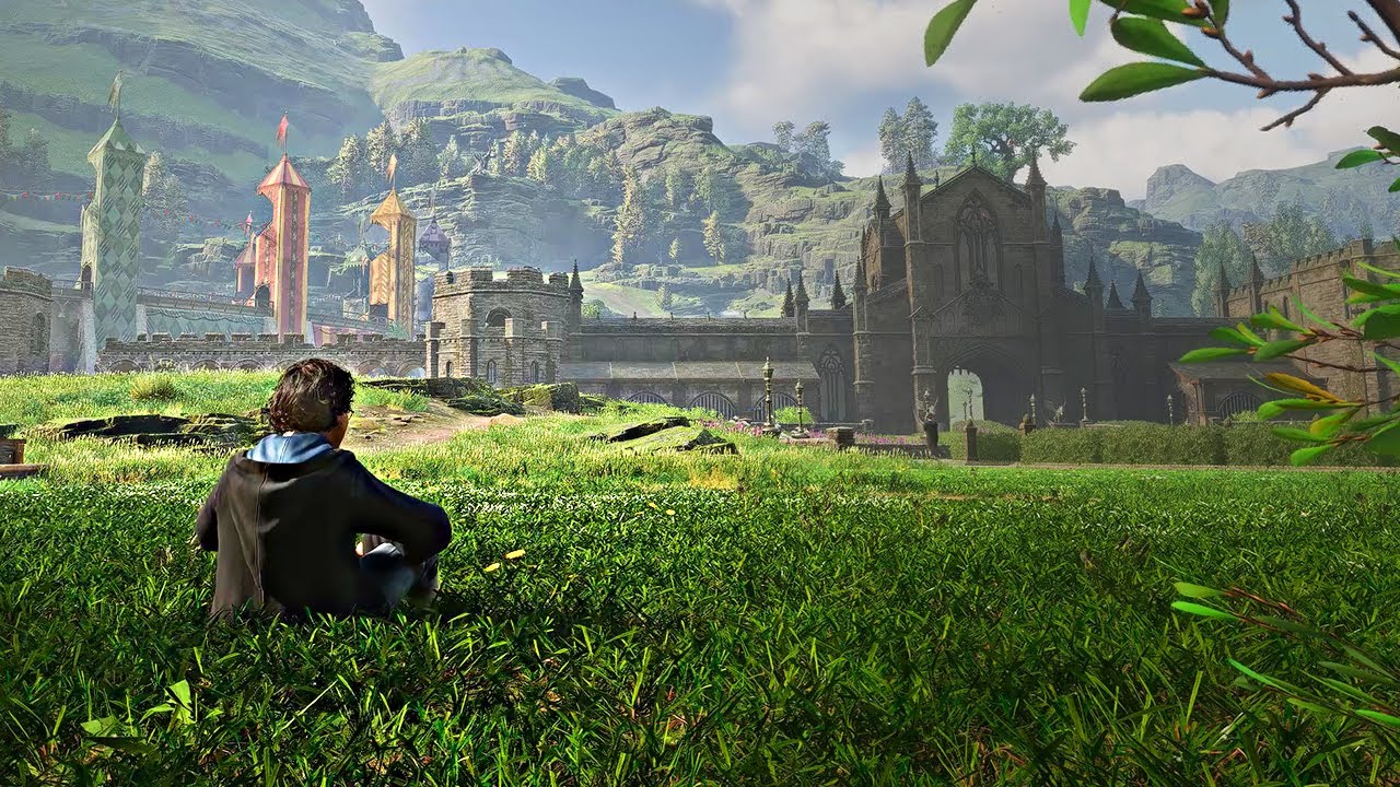 8 Hours Sitting on the Grass 🌿 Hogwarts Grounds Afternoon | Relaxing Ambience & Soft Music
