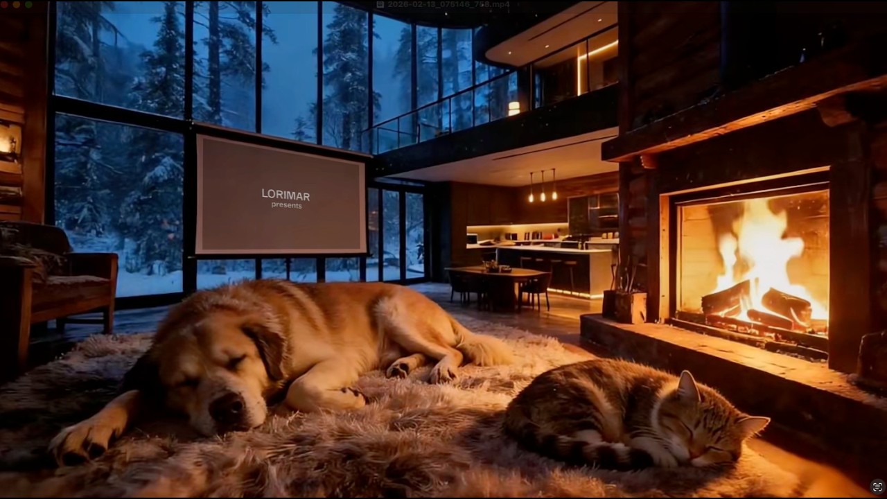 Snowy Cabin Fireplace Ambience | White Noise for Deep Sleep and Rest
