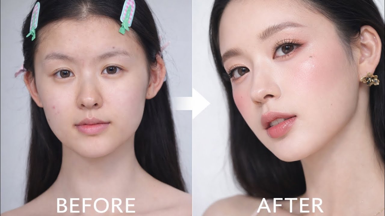 Korean Makeup Tutorial | Clean Skin, Blush Glow & Natural Lips