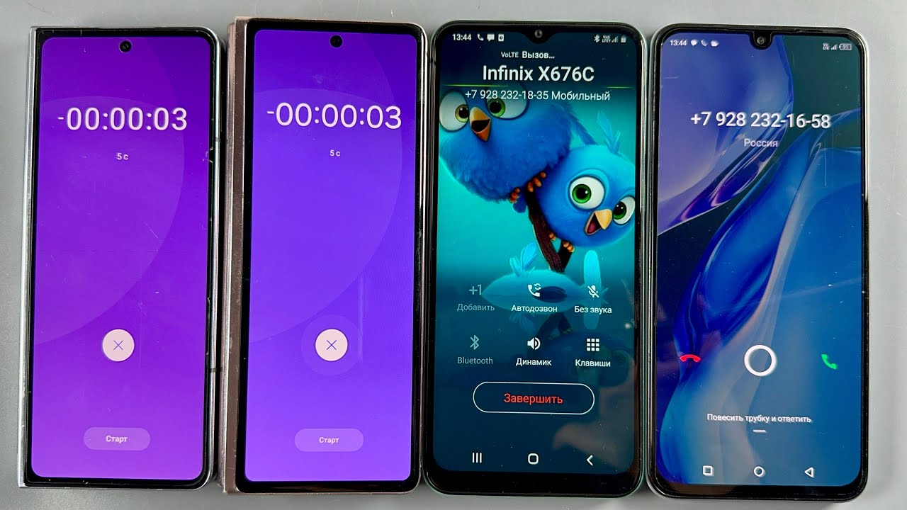 Outgoing Calls Samsung Galaxy Fold5 + Samsung Galaxy Fold3 + Infinix X676C + Samsung A03 Core