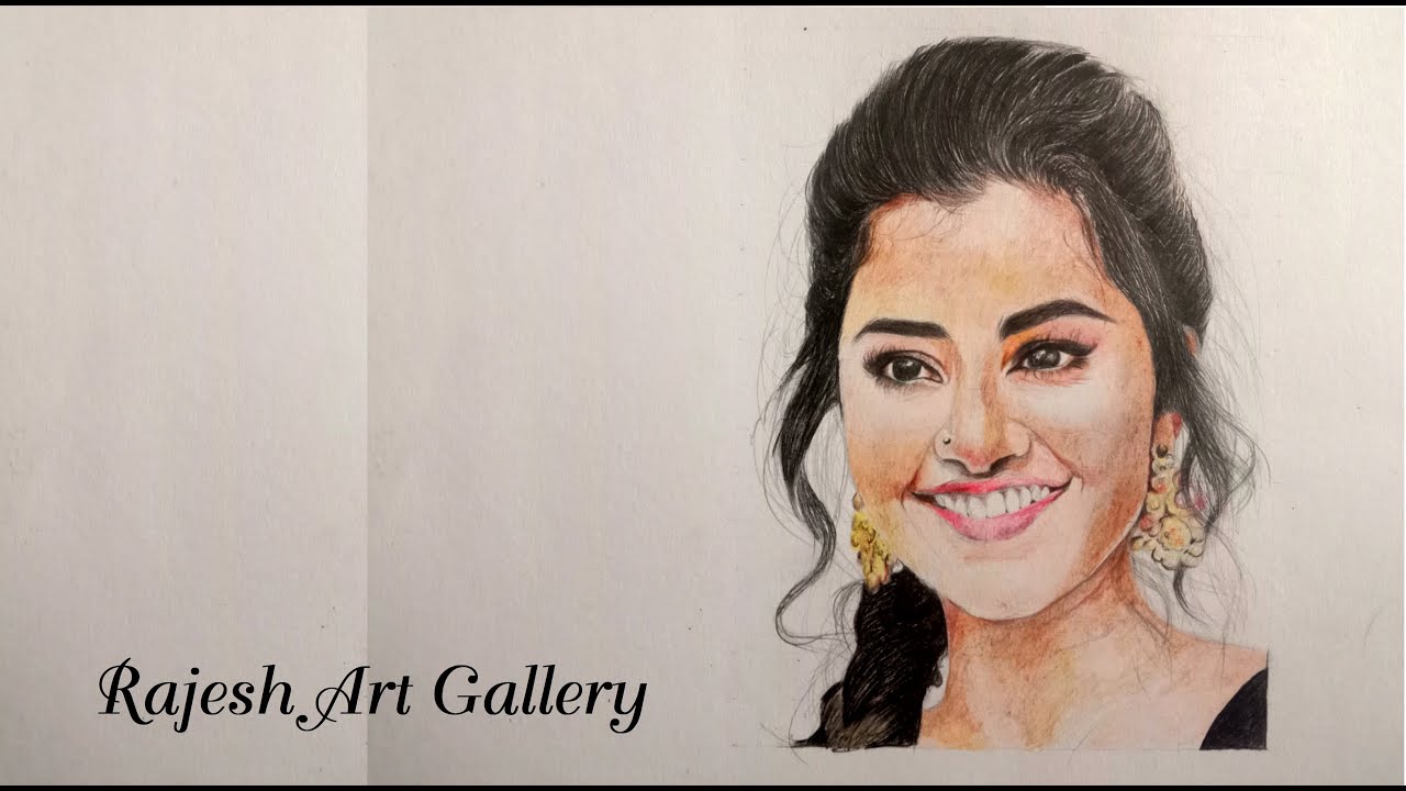 Drawing Anupama Parmeswaran - Timelapse || Rajesh Art gallery  ||