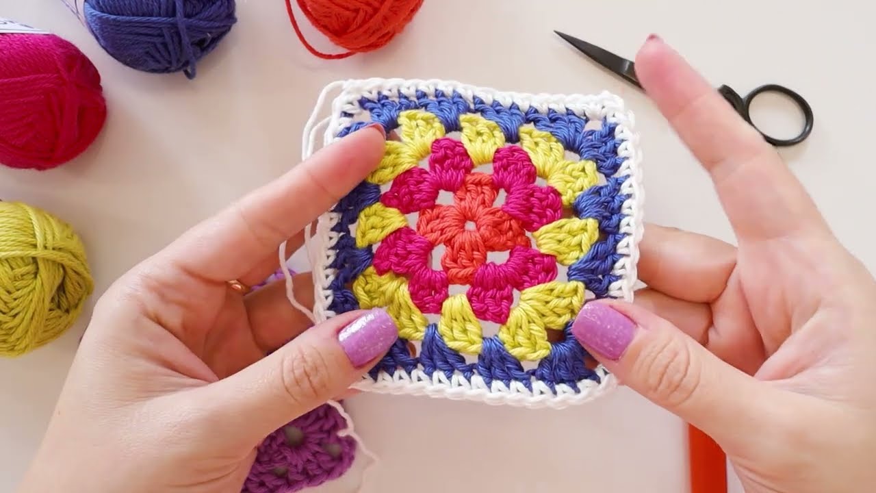 C&Oacute;MO TEJER UN GRANNY SQUARE! PASO A PASO CROCHET PARA PRINCIPIANTES