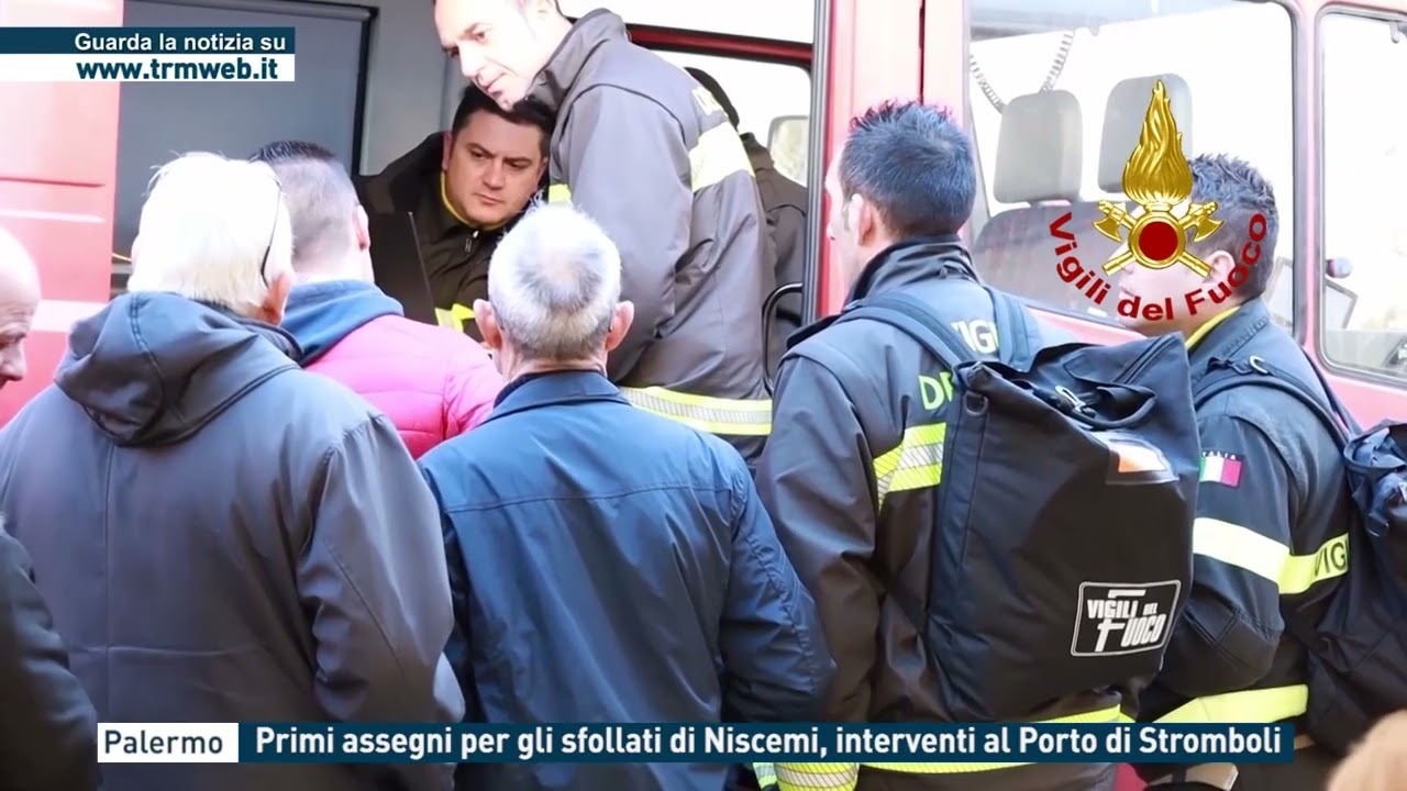 Palermo - Primi assegni per gli sfollati di Niscemi, interventi al Porto di Stromboli