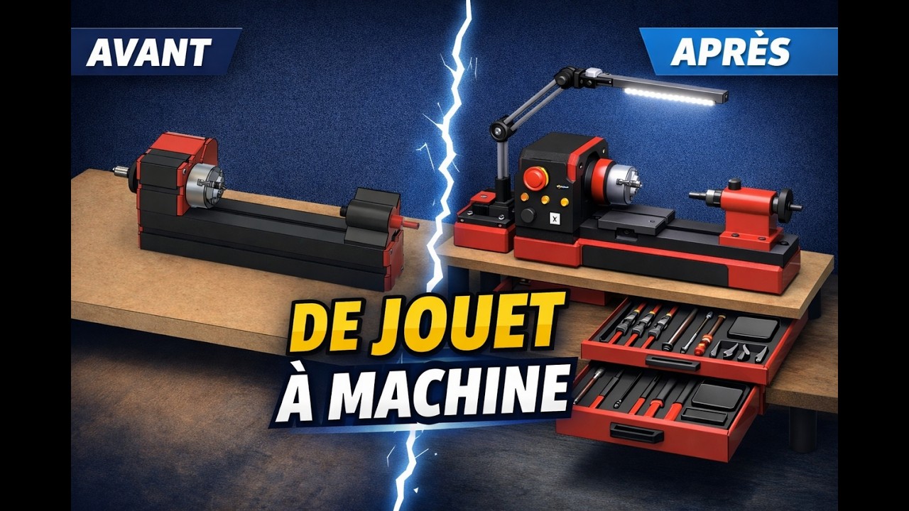 🔧 Je transforme un mini tour à bois de mon enfance en vraie machine !