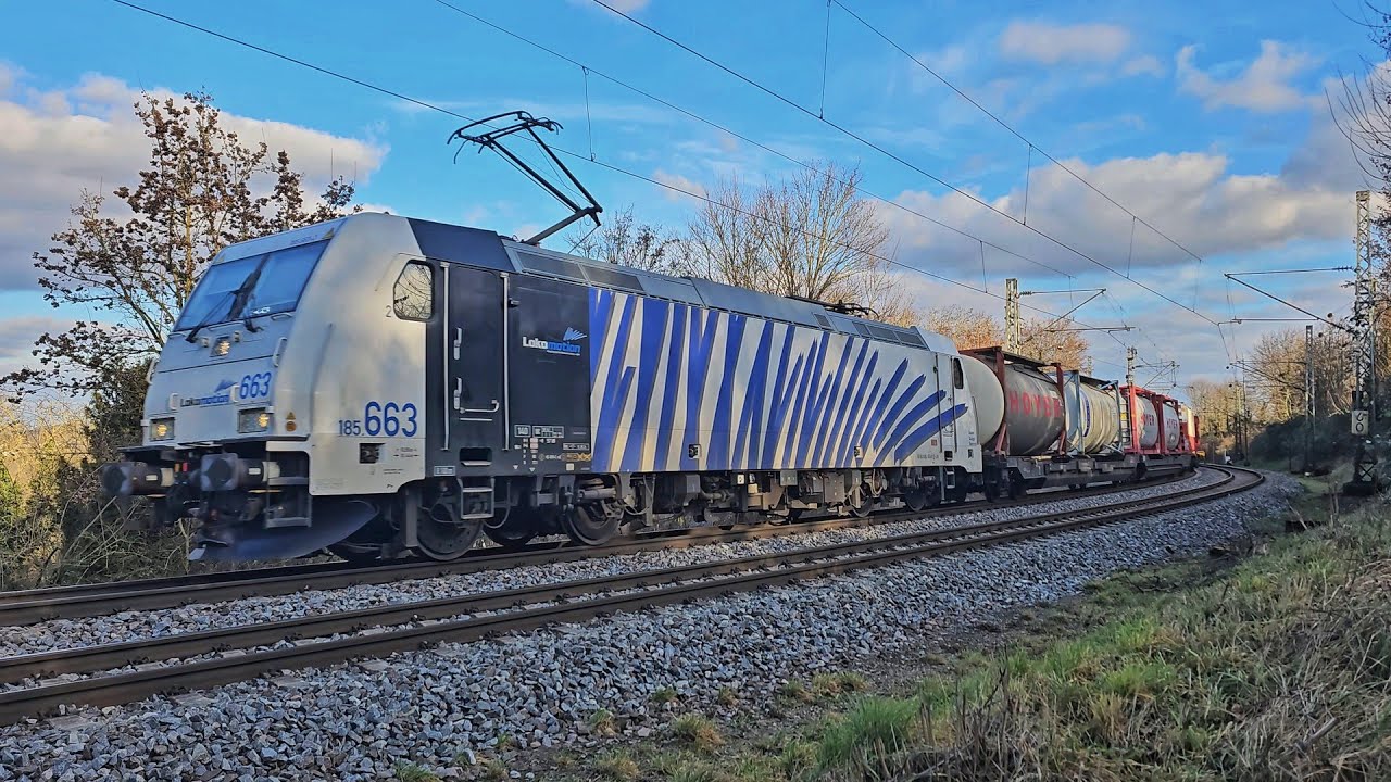 Lokomotion 185 663 mit einem KLV in Stuttgart M&uuml;nster