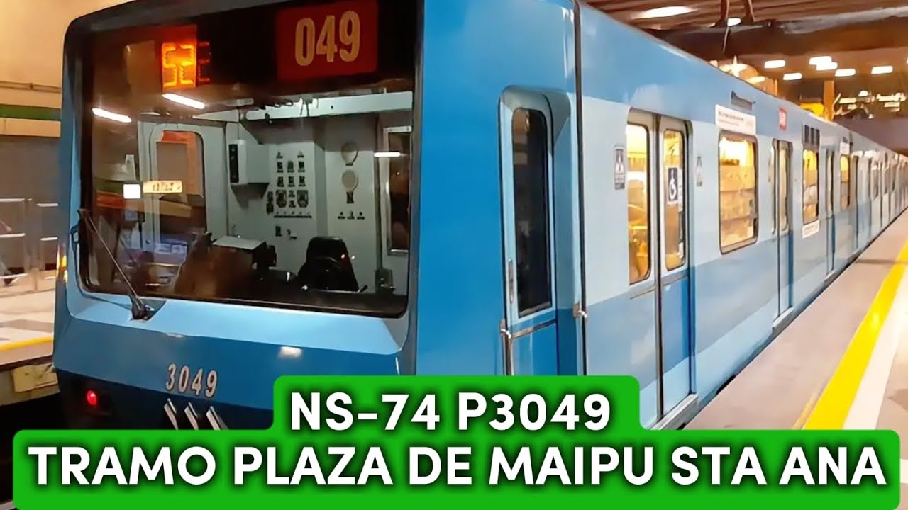 🟩Viajando en un NS-74 P3049 de la Linea 5 del METRO DE SANTIAGO🟩