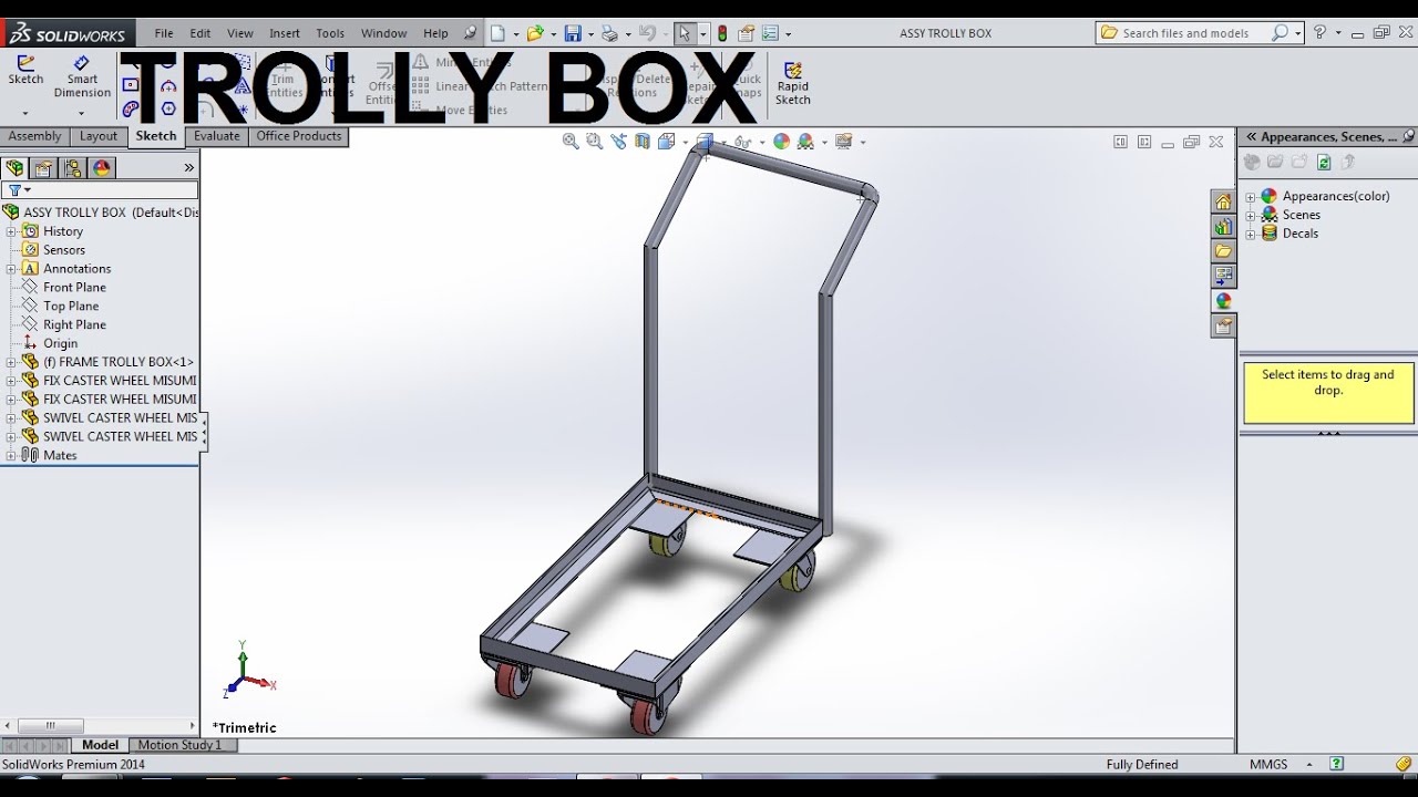 TROLLY BOX, GEROBAK BOX, DOLLY BOX USING SOLIDWORKS