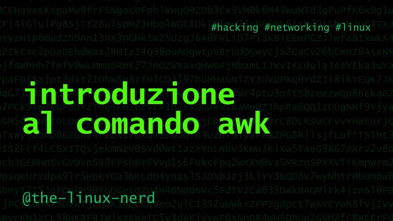 GNU/Linux: introduzione al comando awk