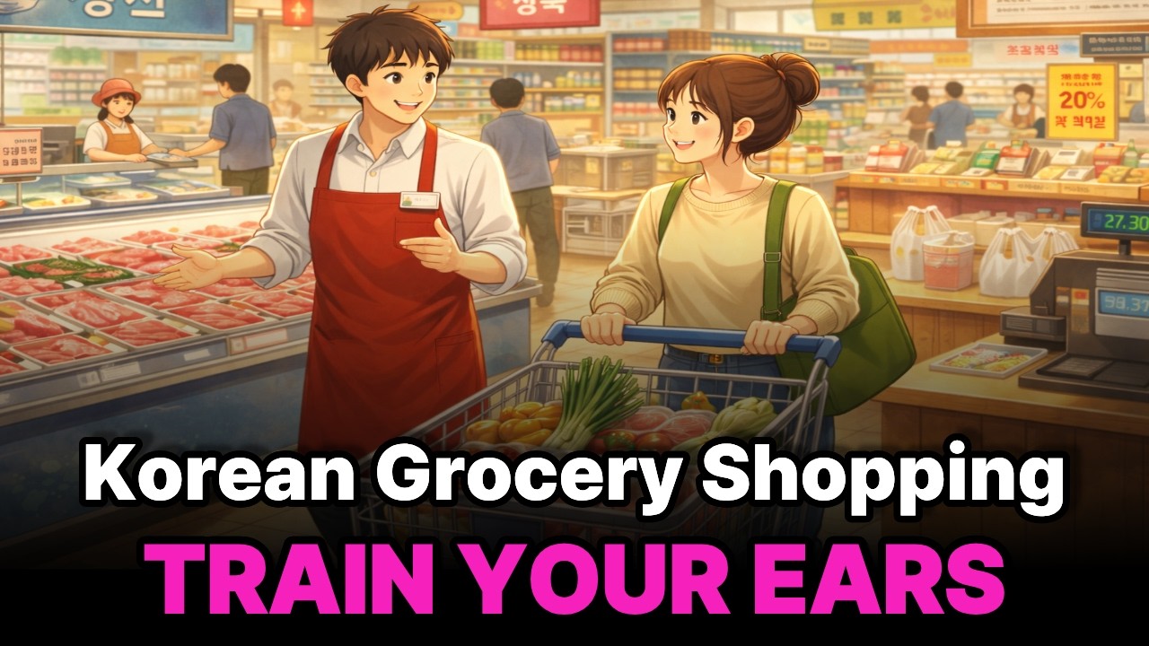 At a Korean Supermarket 🇰🇷 | Beginner Listening | Step 1–3