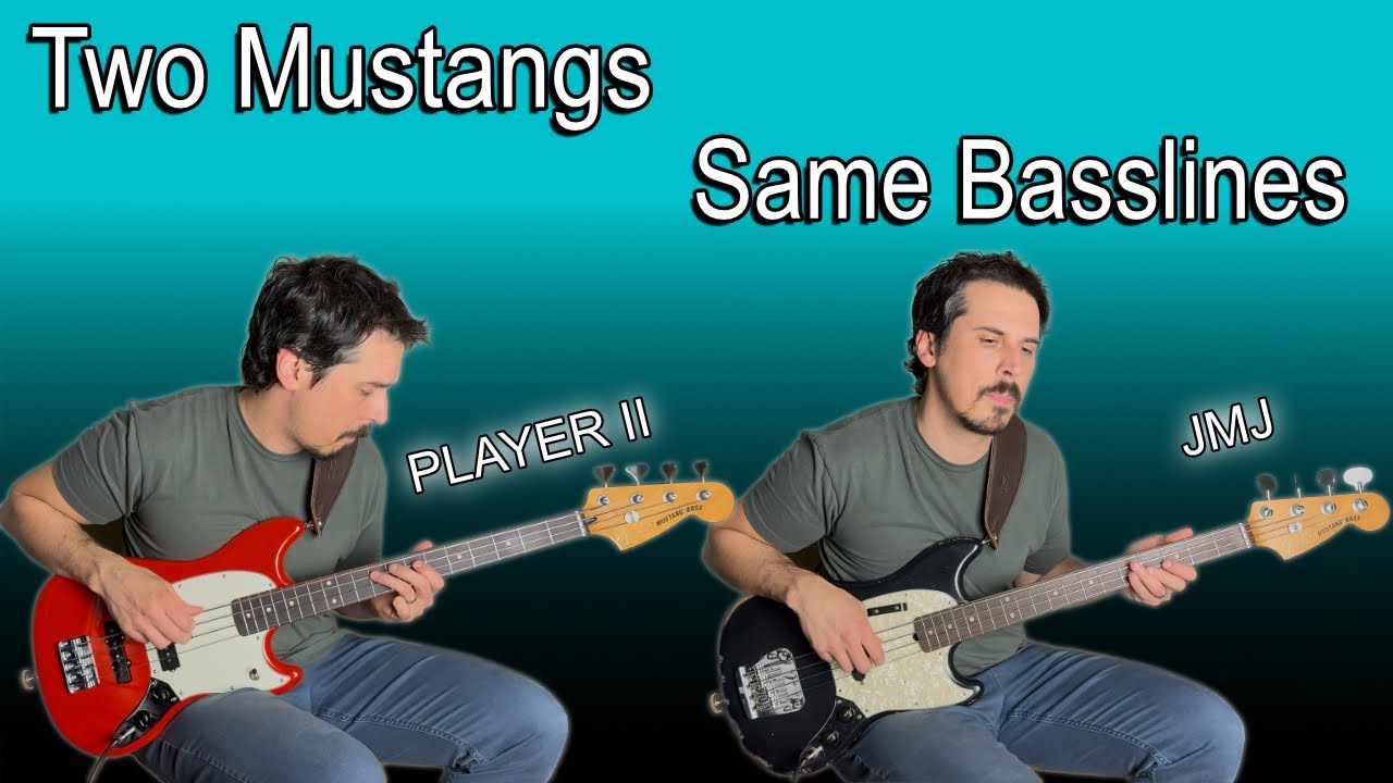 Fender Mustang Bass Comparison - JMJ & Player II with Flatwound Strings in a Mix