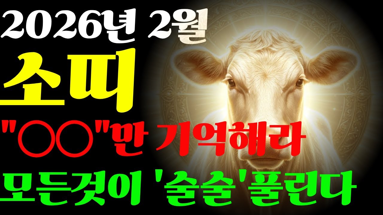 [미리보는 2월 소띠운세] 2026년 병오년 소띠 운세 총정리 금전운 재물운 인간관계 건강운 잠자리방향 행운의숫자  #운세 #띠별운세 #띠운세 #소띠운세 #풍수운세