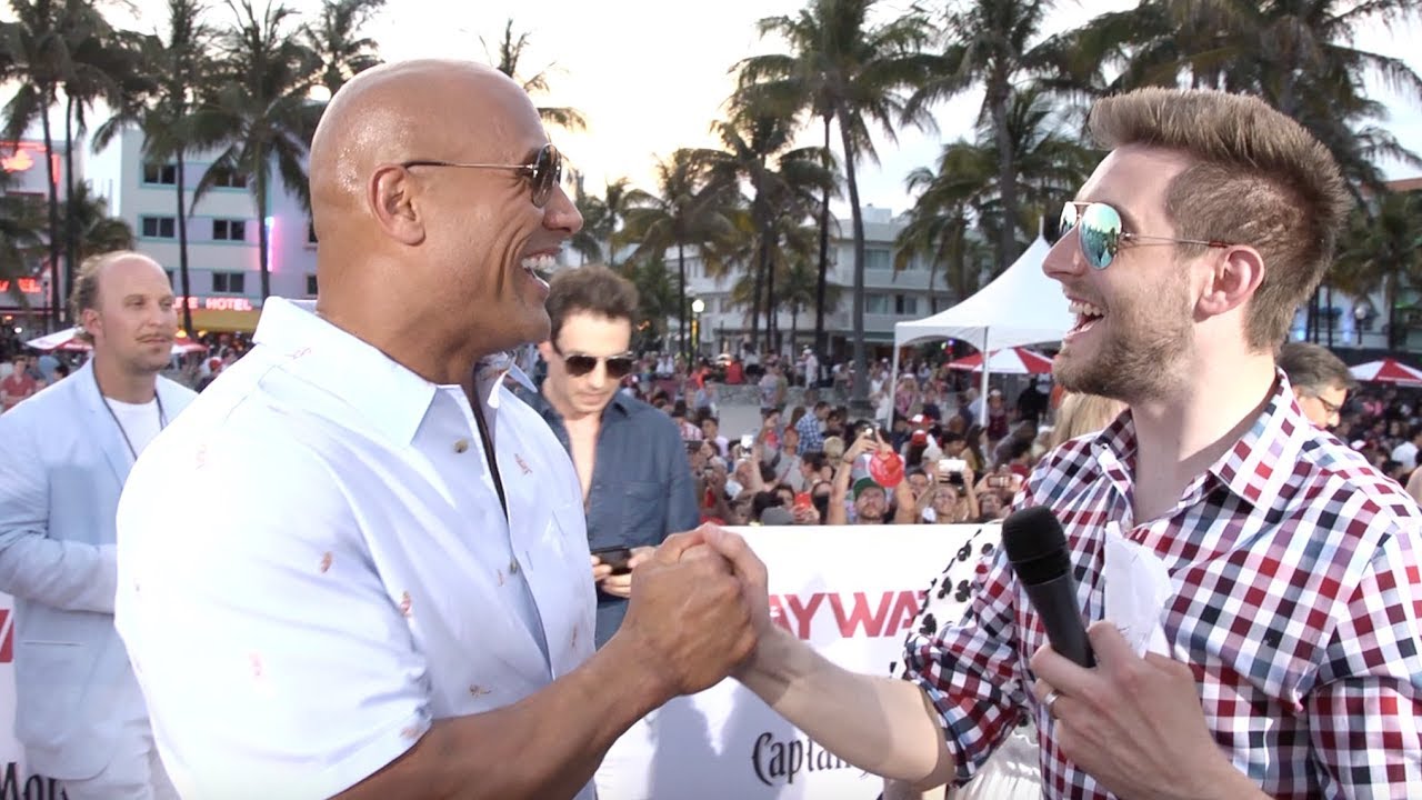 BAYWATCH interviews Dwayne  Rock Johnson, Efron, Hasselhoff, Daddario, Priyanka Chopra, Rorhbach
