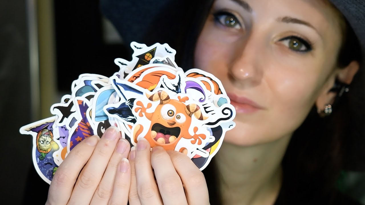 ASMR Halloween Vinyl Stickers Show & Tell