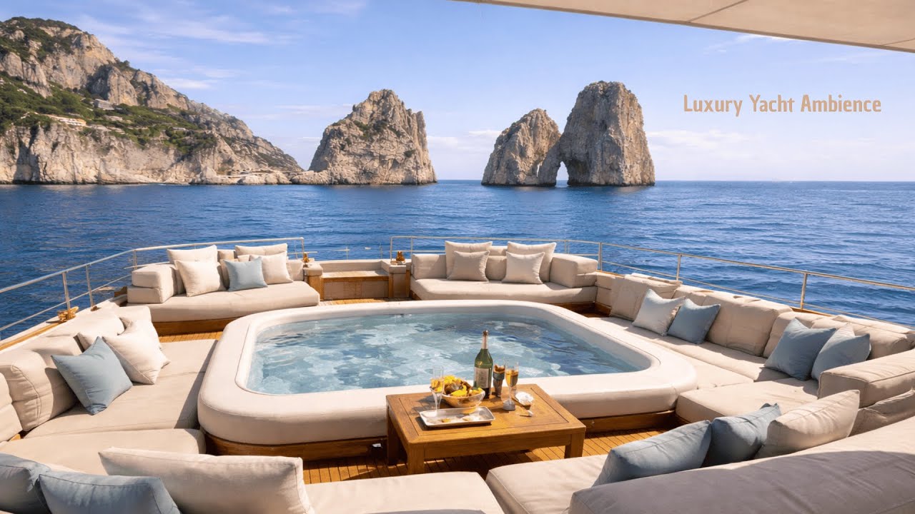 Luxury Yacht in Capri  🌊 Elegant Deep House | Sax & Mediterranean Ambience